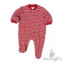 Baby Schlafanzug m.Fu� rot-geringelt