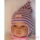 Babym�tze K�nguruh pflaume-rosa-weiss gestreift