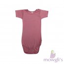 Body halbarm Feinripp pink-grau gestreift