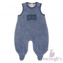 Strampler Frottee ringel indigo/sky