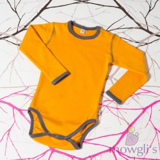 Body langarm Interlock orange/grau