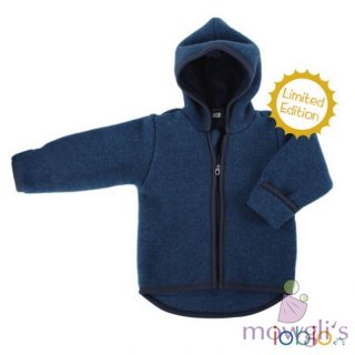 Jacke Wollvlies mit Kapuze petrol