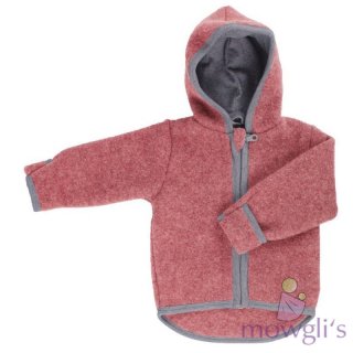 Jacke Wollvlies mit Kapuze vintagerot
