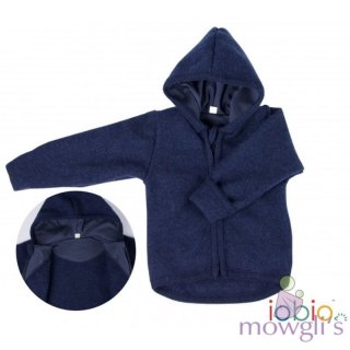 Kapuzenjacke Wollwalk dunkelblau