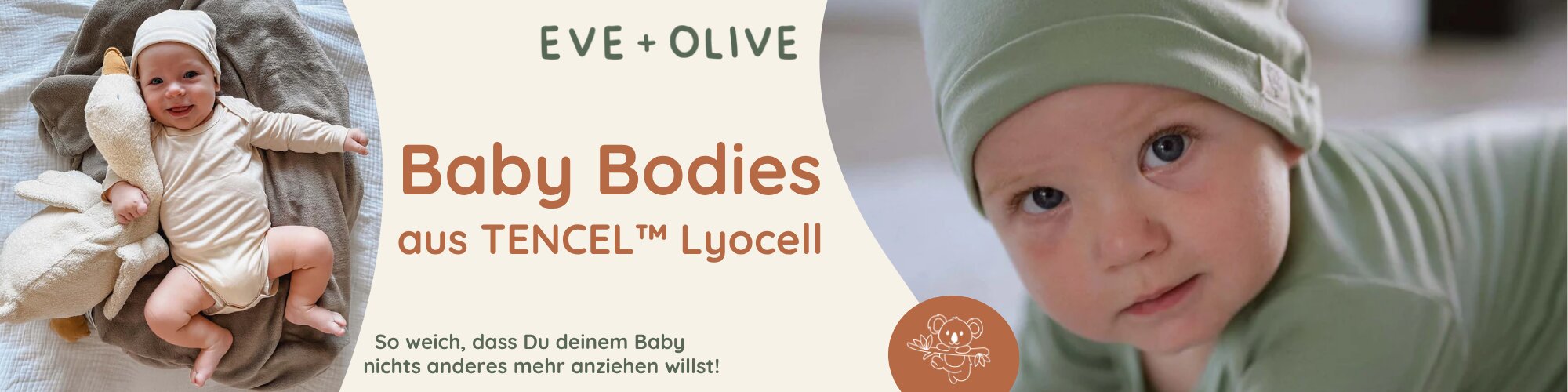 Mowglis Banner eve+olive nachhaltige babykleidung mode Lyocell Dermatitis
