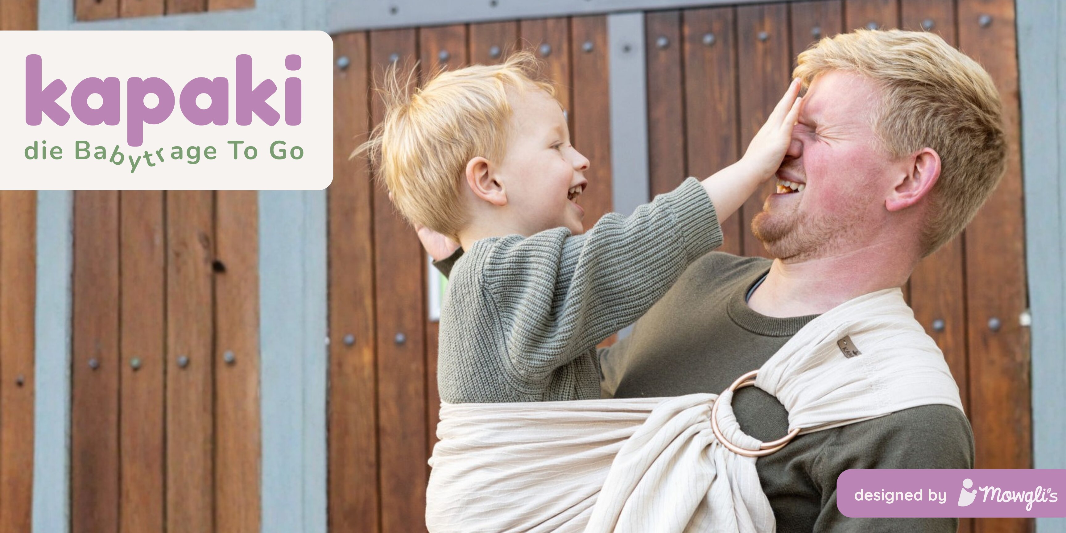 kapaki babytrage hüfttrage kinder hop-on hop-off praktisch papa sohn