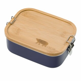 Fresk Edelstahl-Lunchbox mit Trennsteg und Holzdeckel