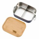 Fresk Edelstahl-Lunchbox mit Trennsteg und Holzdeckel