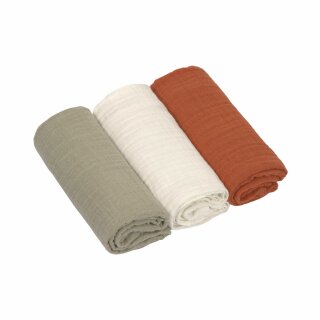 LÄSSIG Mulltücher 3er Set - M (60x60cm)