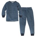 PeopleWearOrganic Kinder-Pyjamal Frottee blau geringelt