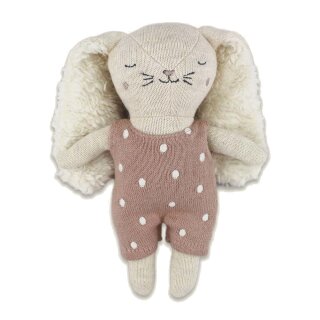 ava&yves Babyrassel Hase mit Anzug - puderrosa - extra leise Rassel