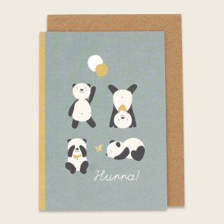 ava&yves Klappkarte "Hurra" Panda mint