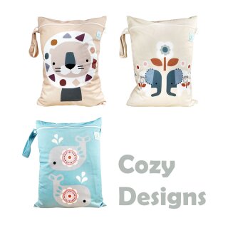 Blümchen Wetbag wasserdichter Windelsack PUL mit Zipper Motivprint