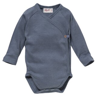 PeopleWearOrganic Langarm Wickel-Body GOTS ozean geringelt