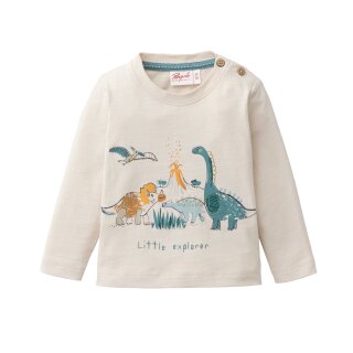 PeopleWearOrganic Langarm-Shirt GOTS Dinosaurier beige