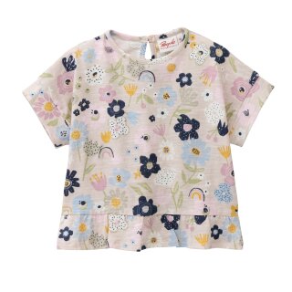 PeopleWearOrganic Kurzarm-Shirt GOTS "Bunte Blüten" blassrosa