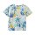 PeopleWearOrganic Kurzarm-Shirt GOTS "Palmen" türkis