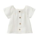 PeopleWearOrganic Musselin-Kurzarmbluse GOTS weiß