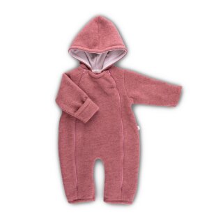 Popolini Baby-Overall Wollvlies mit Kapuze & Klappbündchen