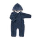 Popolini Baby-Overall Wollvlies mit Kapuze & Klappbündchen