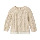 PeopleWearOrganic Strick-Pullover mit Zopfmuster beige GOTS