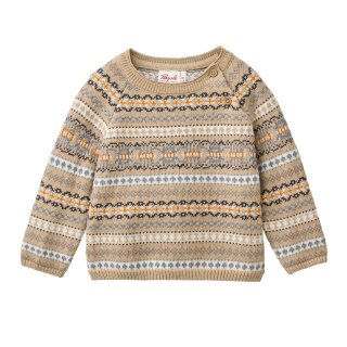 PeopleWearOrganic Strick-Pullover mit Norwegermuster sand GOTS