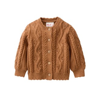 PeopleWearOrganic Strick-Jacke mit Zopfmuster GOTS