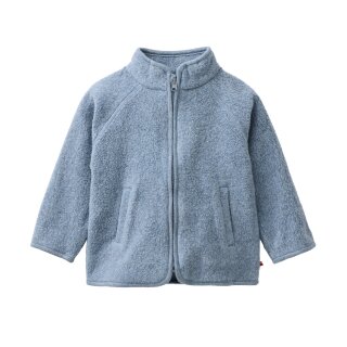 PeopleWearOrganic Fleece-Jacke rauchblau mélange GOTS