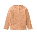 PeopleWearOrganic Langarmshirt mit Stehkragen karamell