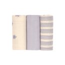 LÄSSIG Swaddle & Burp Mulltücher 3er Set - M (60x60cm) - Tiny Team Organic