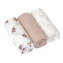 LÄSSIG Swaddle & Burp Mulltücher 3er Set - M (60x60cm) - Tiny Team Organic
