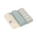 LÄSSIG Swaddle & Burp Mulltücher 3er Set - M (60x60cm) - Tiny Team Organic