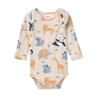 PeopleWearOrganic Langarm-Body GOTS "Im Zoo" sand