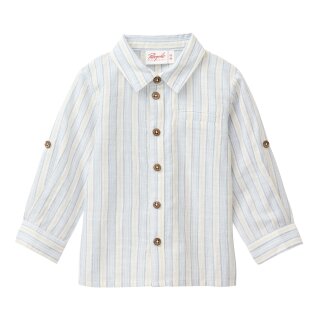 PeopleWearOrganic Langarm-Hemd hellblau gestreift