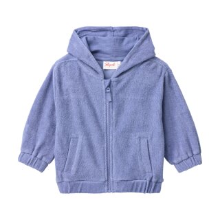 PeopleWearOrganic Frottee-Jacke mit Kapuze taubenblau GOTS