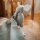 ava&yves Kuscheltuch groß mit Elefant - dull blue