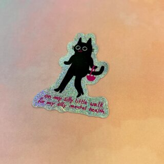 Slinga Illustration Glitzer Sticker Silly Walk