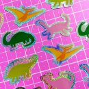 Slinga Illustration Glitzer Sticker Set Dino 6 Stück