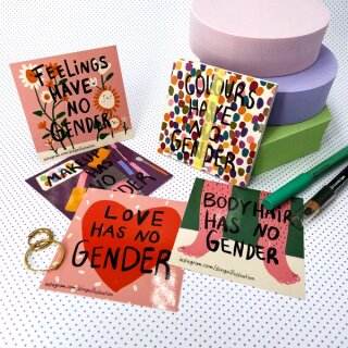 Slinga Illustration Sticker Set Genderroles 5 Stück