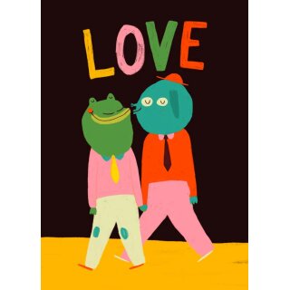 Slinga Illustration Postkarte Din A6 "Love mask"