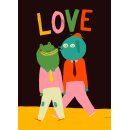 Slinga Illustration Postkarte Din A6 "Love mask"