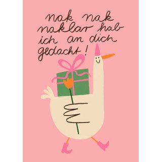 Slinga Illustration Postkarte Din A6 "Nak nak naklar"