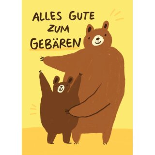 Slinga Illustration Postkarte Din A6 "Alles Gute zum Gebären"