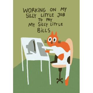 Slinga Illustration Postkarte Din A6 "Silly Little Bills"
