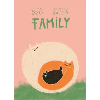 Slinga Illustration Postkarte Din A6 "We Are Family"