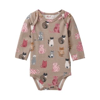 PeopleWearOrganic Langarm-Body taupe Katzen