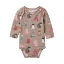 PeopleWearOrganic Langarm-Body taupe Katzen