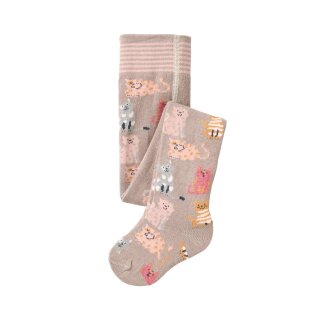 PeopleWearOrganic Strumpfhose GOTS "Katzen" taupe
