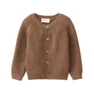 PeopleWearOrganic Merino-Strickjacke kastanie mélange GOTS